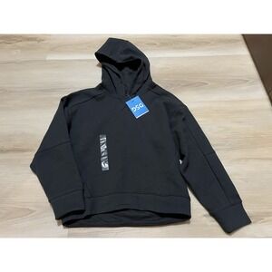 NWT DSG Girls Sport Fleece Top Hoodie Black Sweatshirt Size Small Soft
